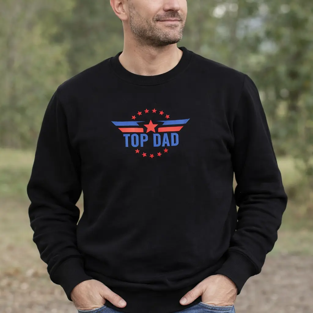 Felpa Ricamata "Top Dad" – Idea Regalo Originale per la Festa del Papà - Regalo divertente per super papà
